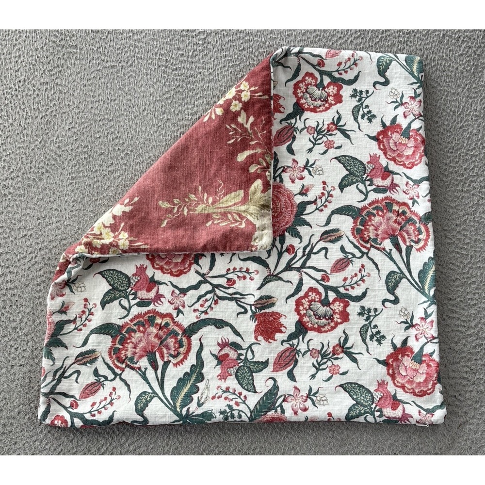 Pottery Barn Seely Pillow Cover‎ 22x22 Floral Linen Blend Reversible
